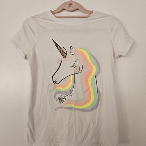 Cat & Jack Unicorn Tee - White with Rainbow Mane